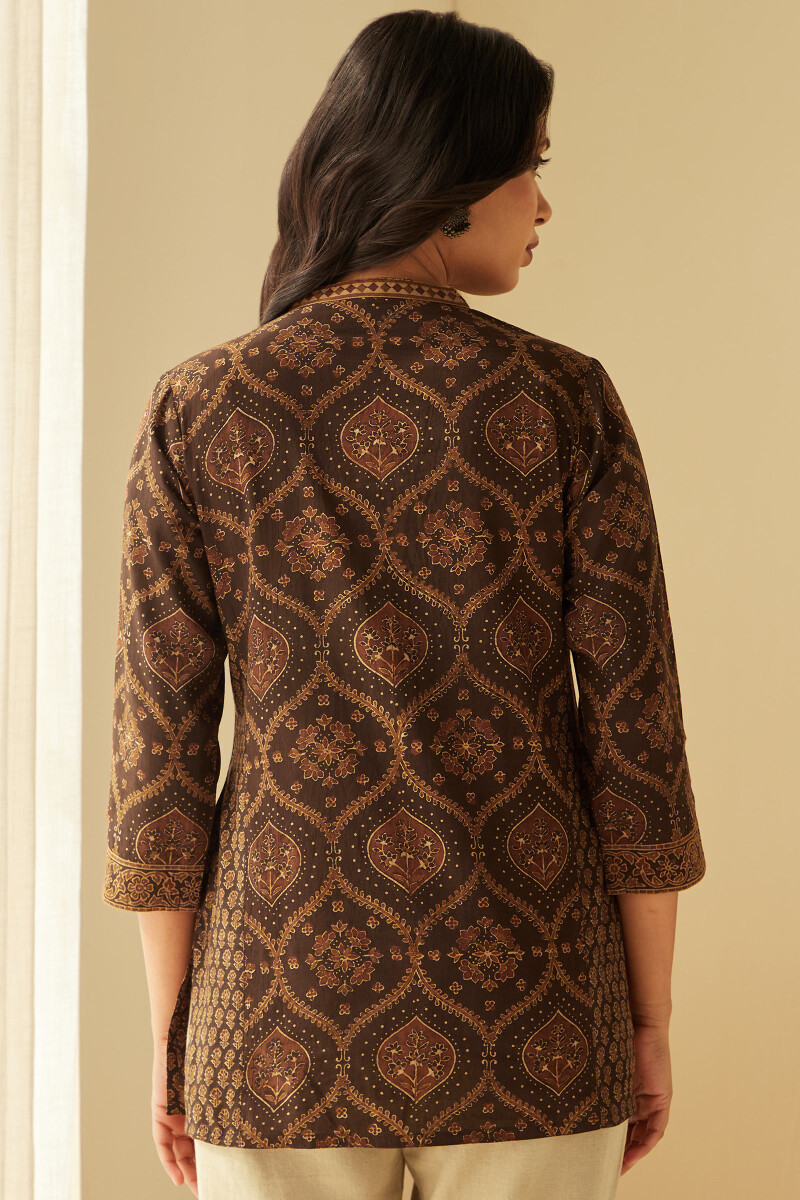 Ajrak Hand Block-Printed Cotton Top