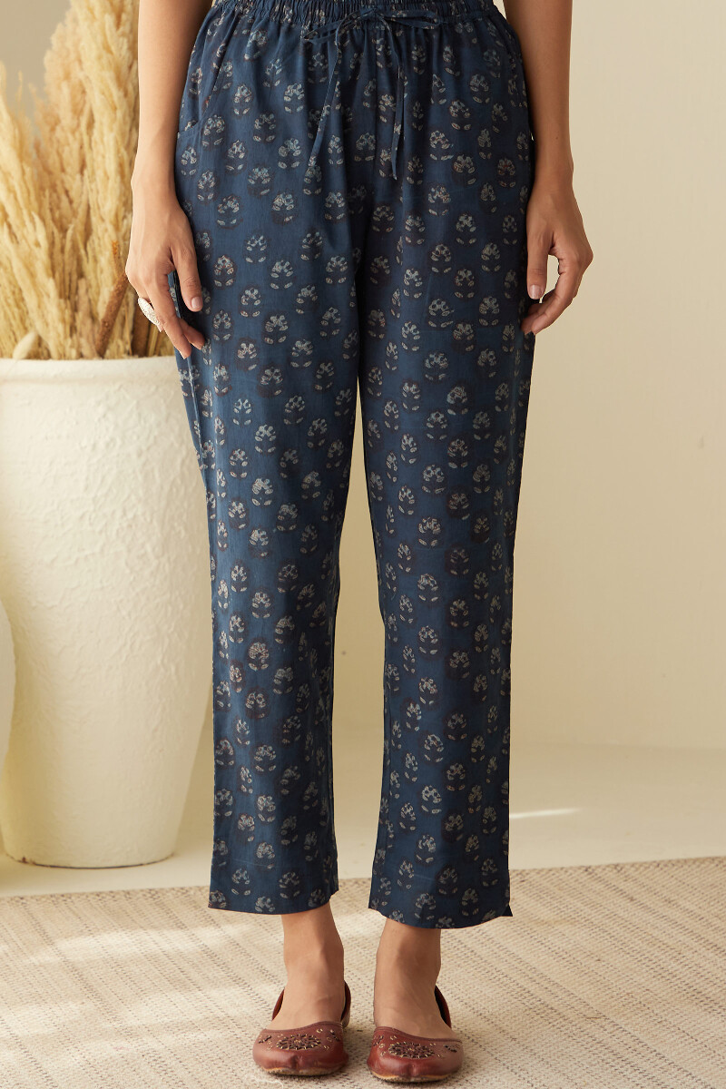 Akola Hand Block-Printed Cotton Narrow Pants