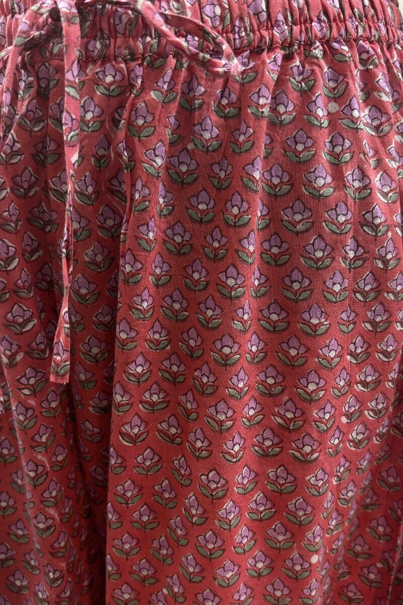 Pink Hand Block-Printed Izhaar Pants