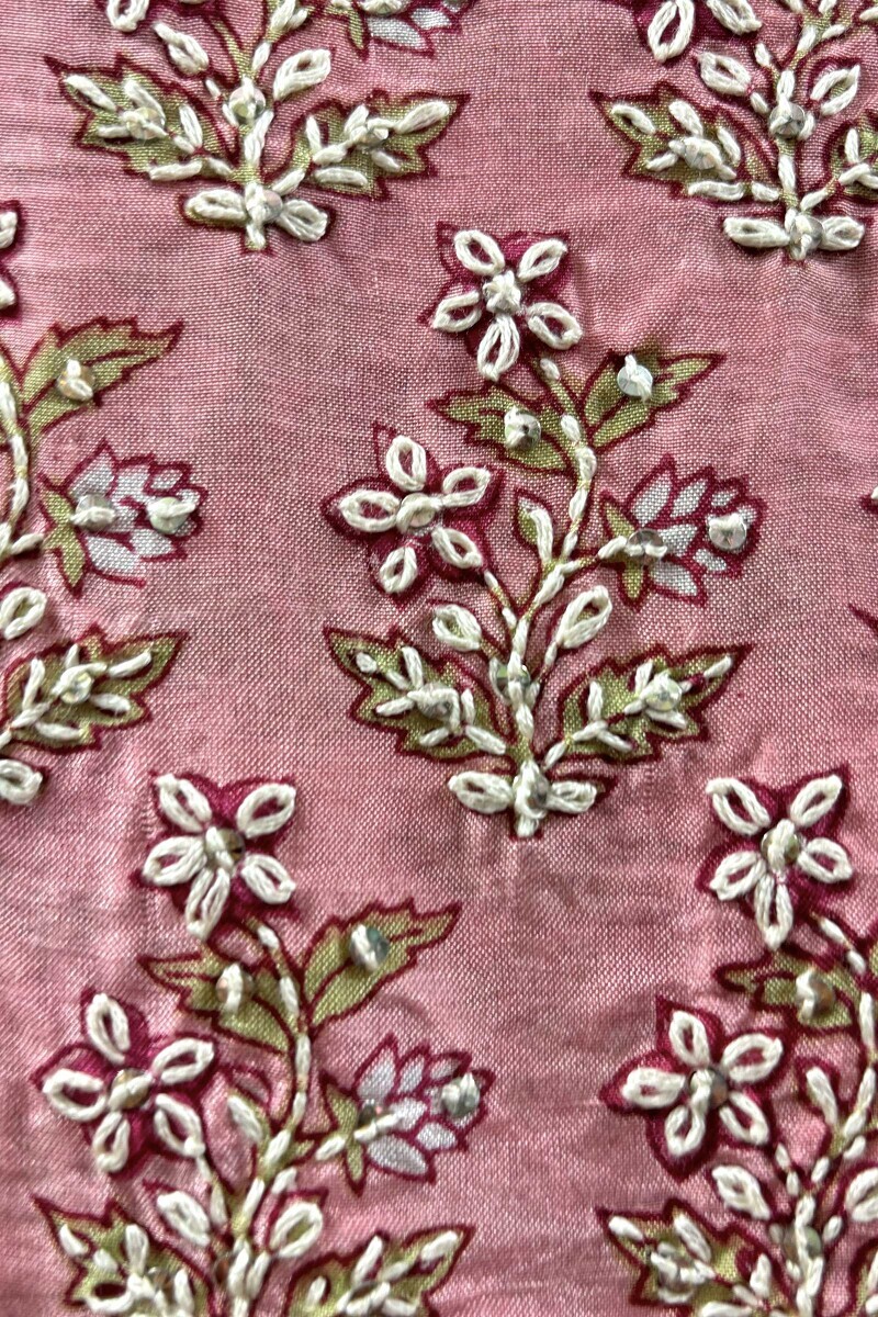 Pink Hand Printed A-Line Viscose Kurta