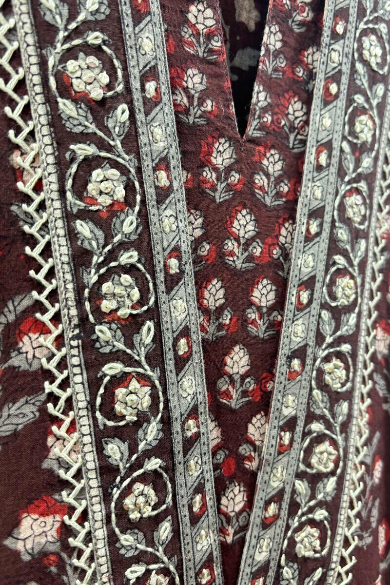 Bagru Hand Block-Printed Straight Cotton Kurta