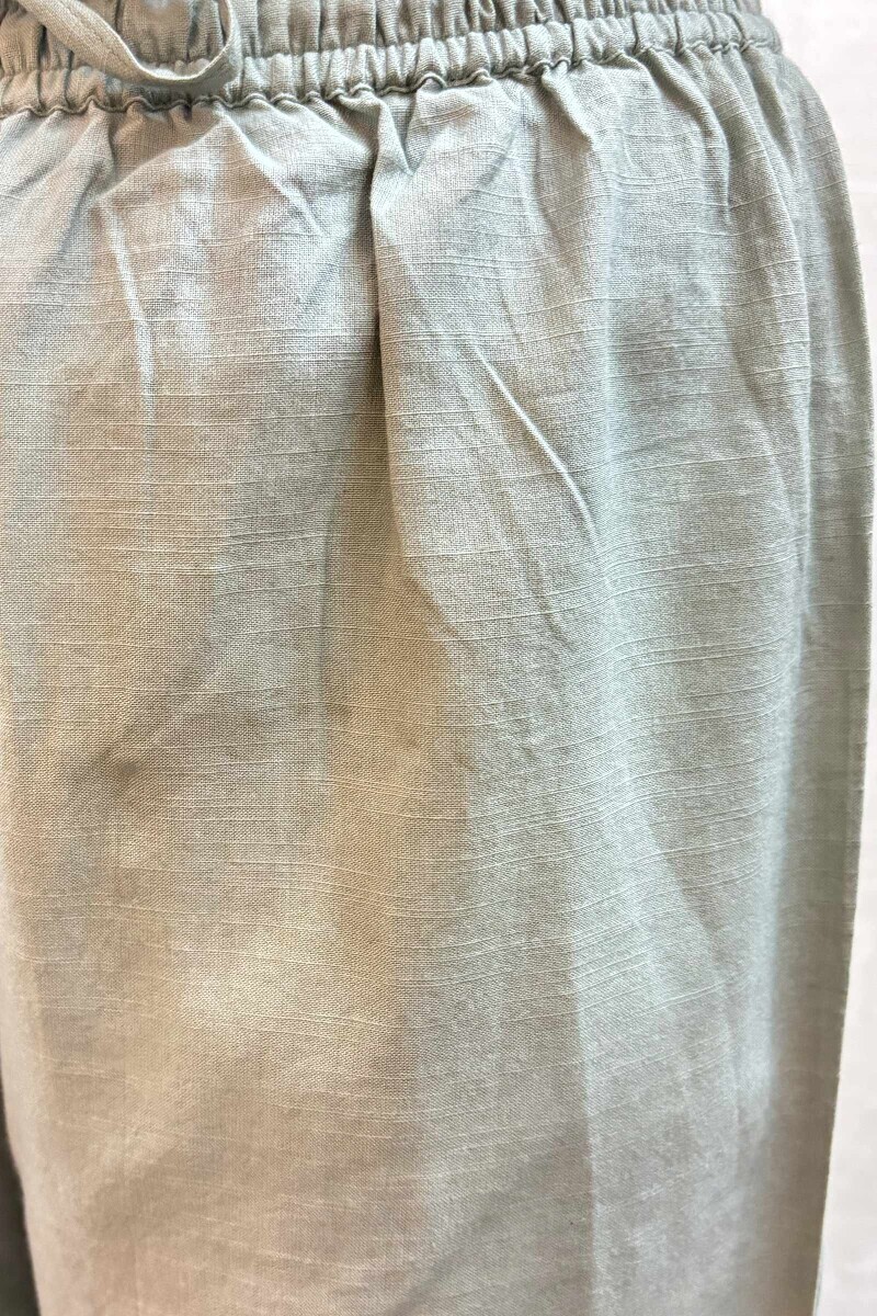 Green Handcrafted Cotton Izhaar Pants