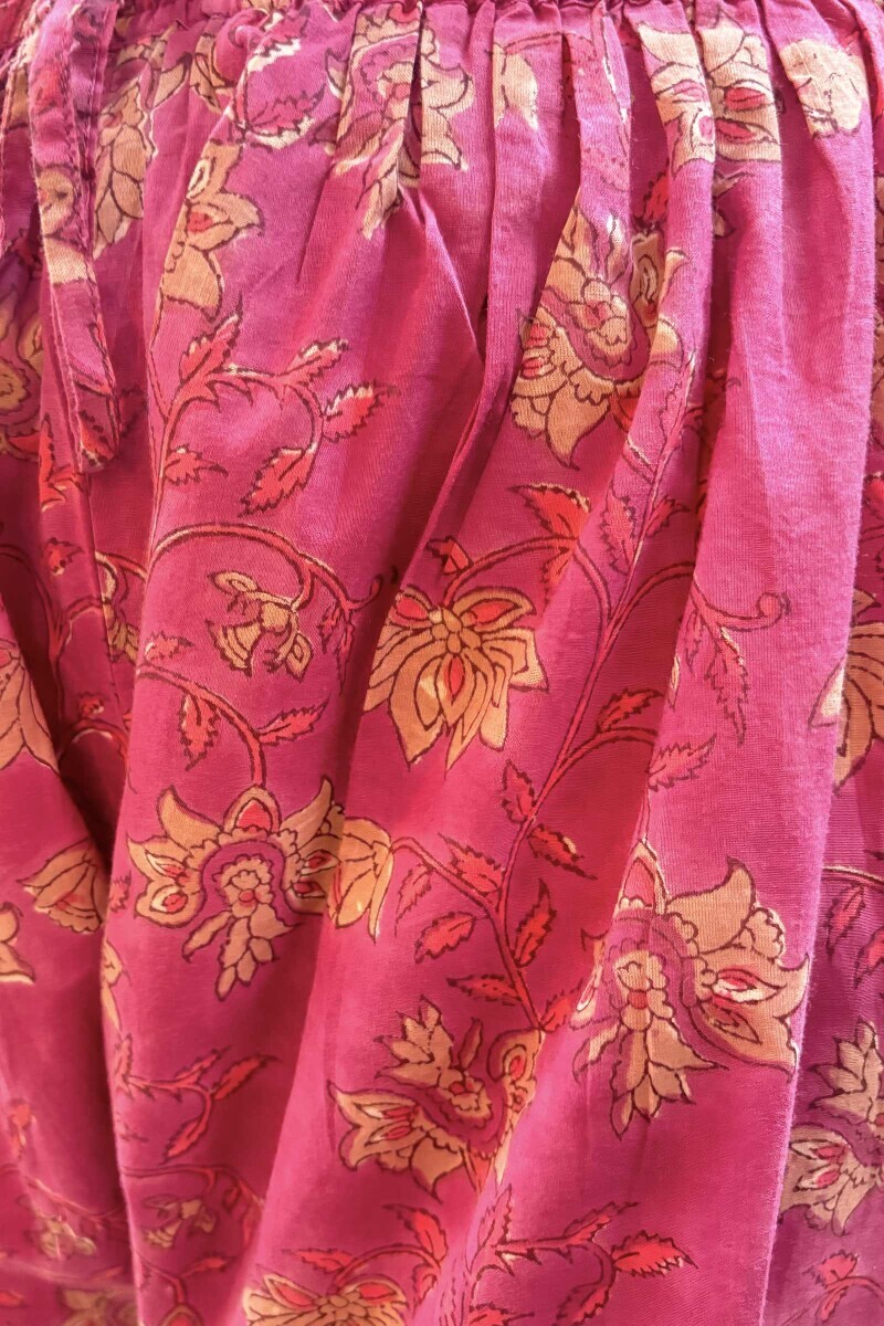 Purple Hand Block-Printed Cotton Salwar