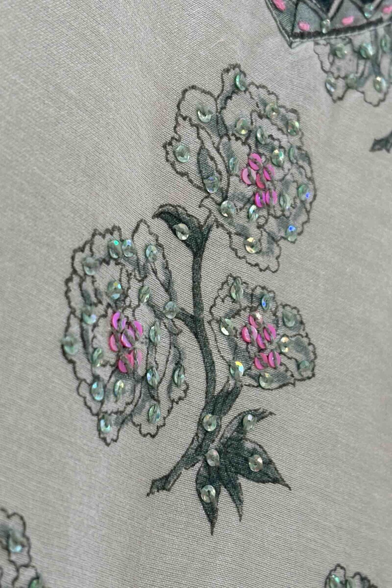 Green Hand Block-Printed A-Line Chanderi Kurta