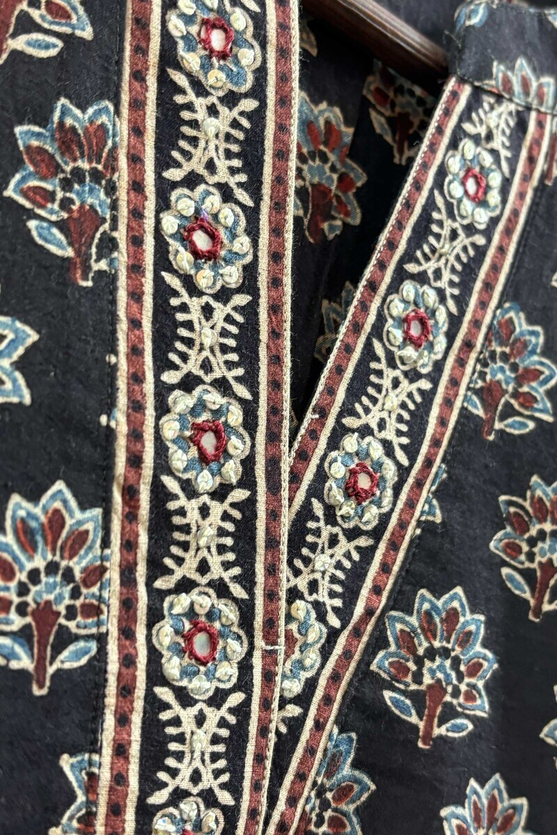 Ajrak Hand Block-Printed Cotton Top