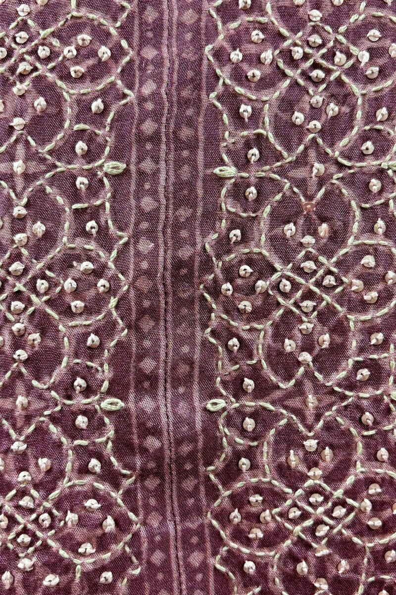 Purple Printed Straight Viscose Kurta