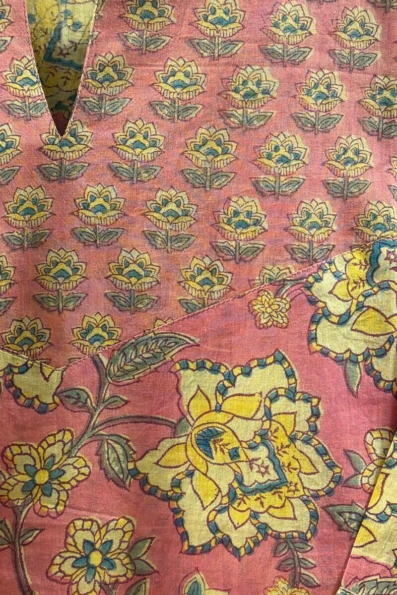 Peach Hand Block-Printed Top