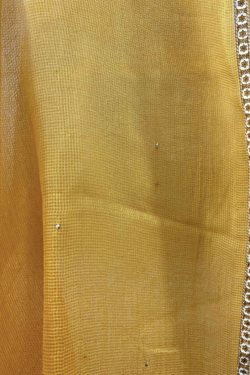 Mustard Handcrafted Kota Dupatta