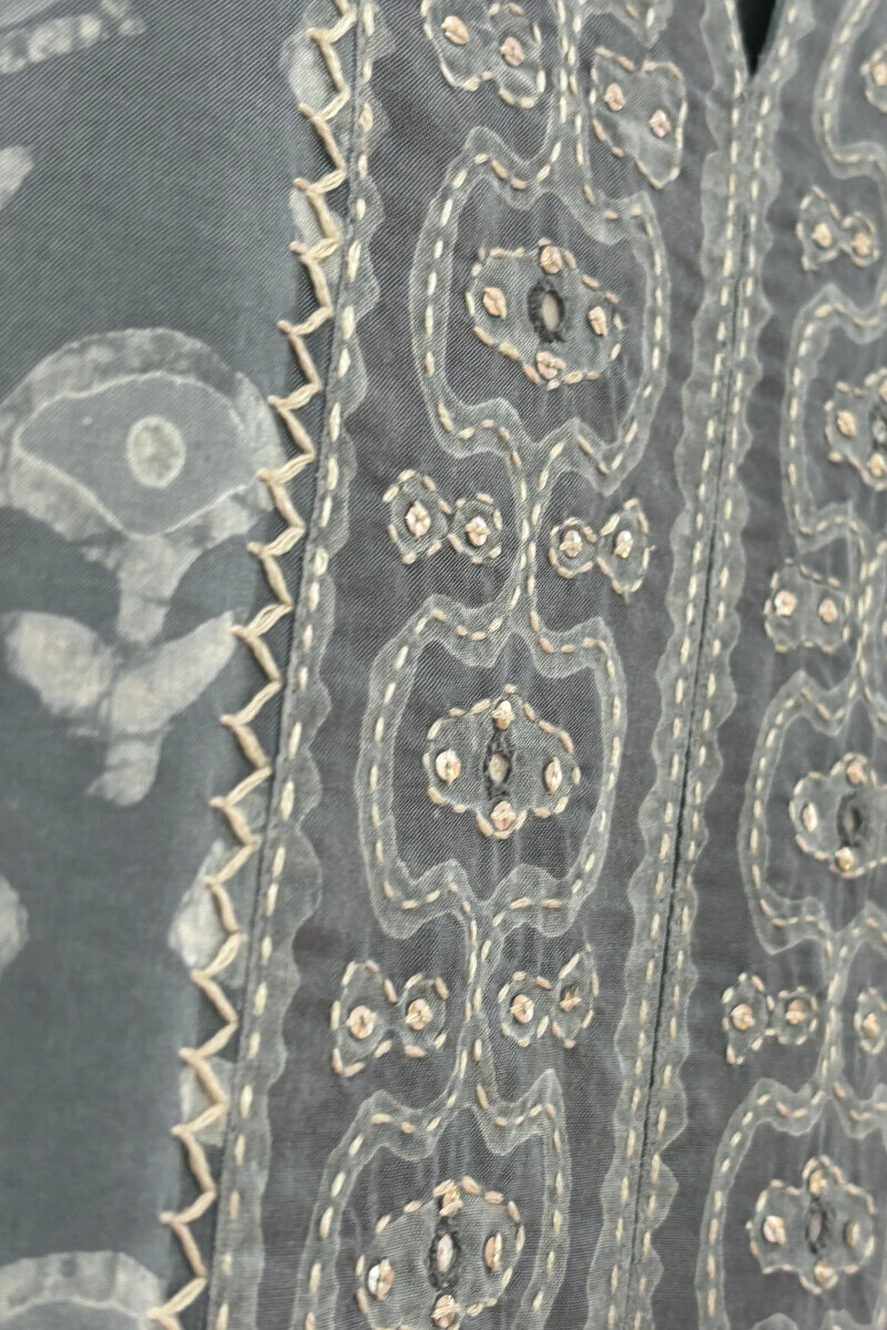 Dabu Hand Block-Printed Straight Viscose Kurta