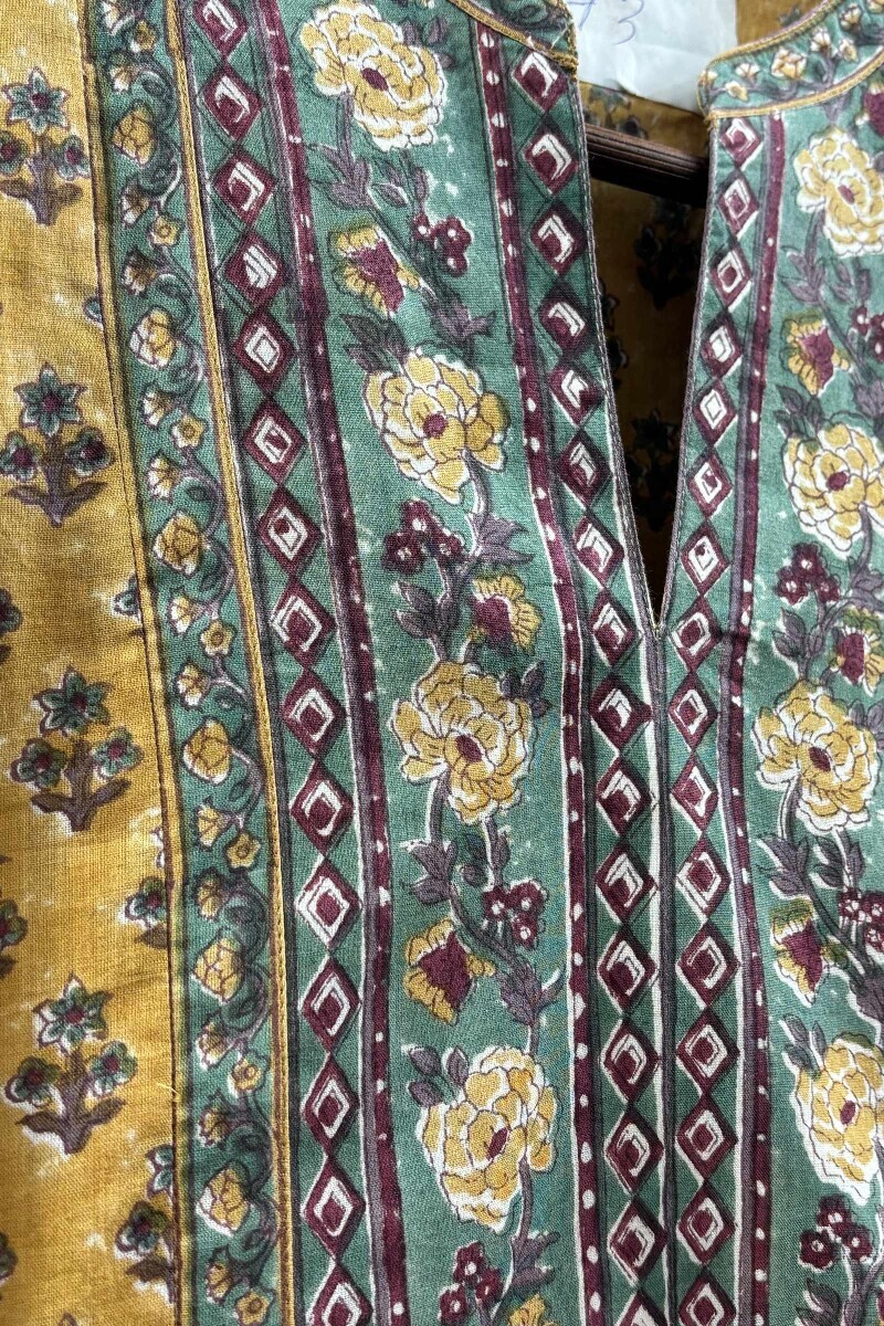 Yellow Hand Block-Printed Top