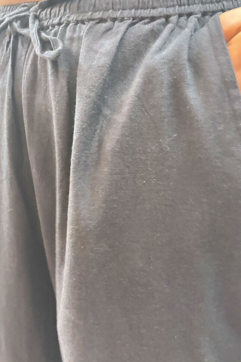 Black Handcrafted Cotton Flax Straight Farsi