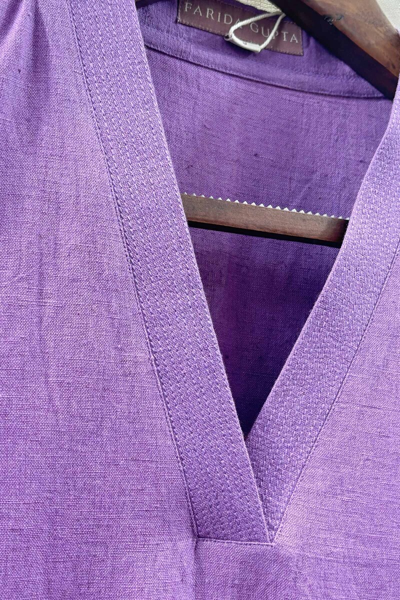 Purple Handcrafted Straight Kurta