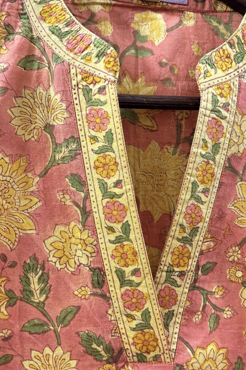 Pink Block-Printed Loungewear Set