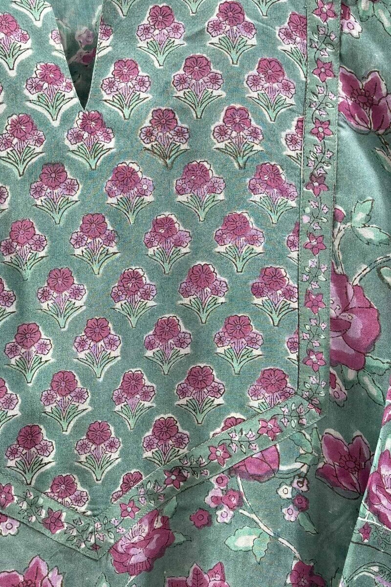 Green Hand Block-Printed Top