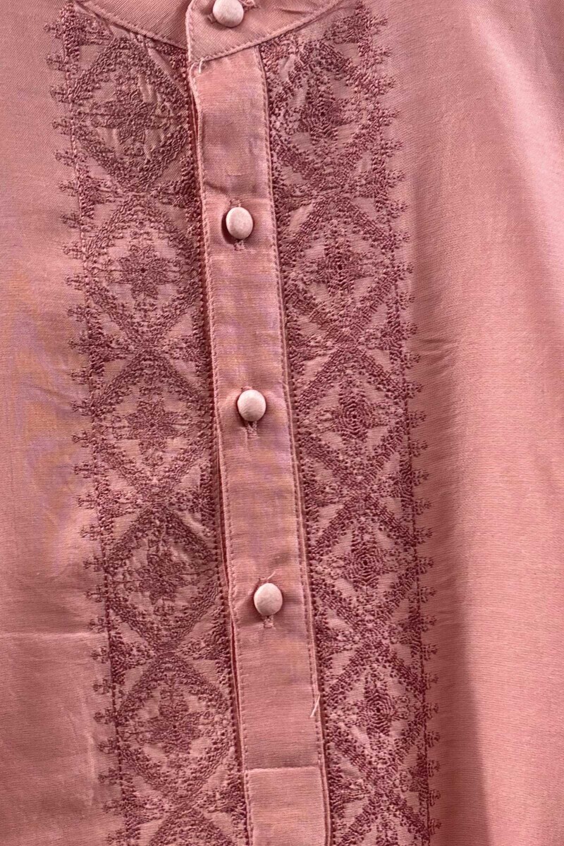 Pink Handcrafted Chanderi Kurta