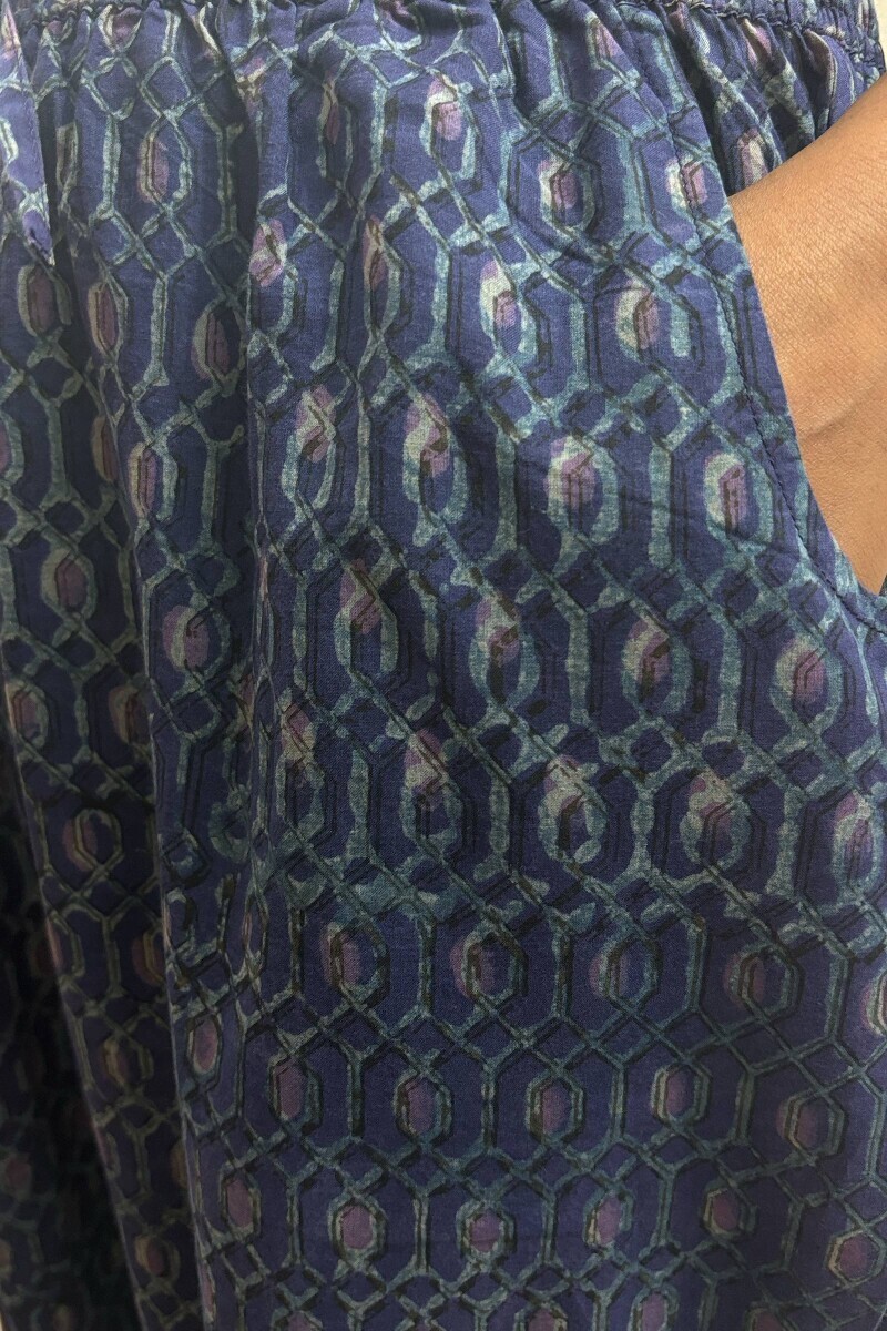 Hand Block-Printed Narrow Pants