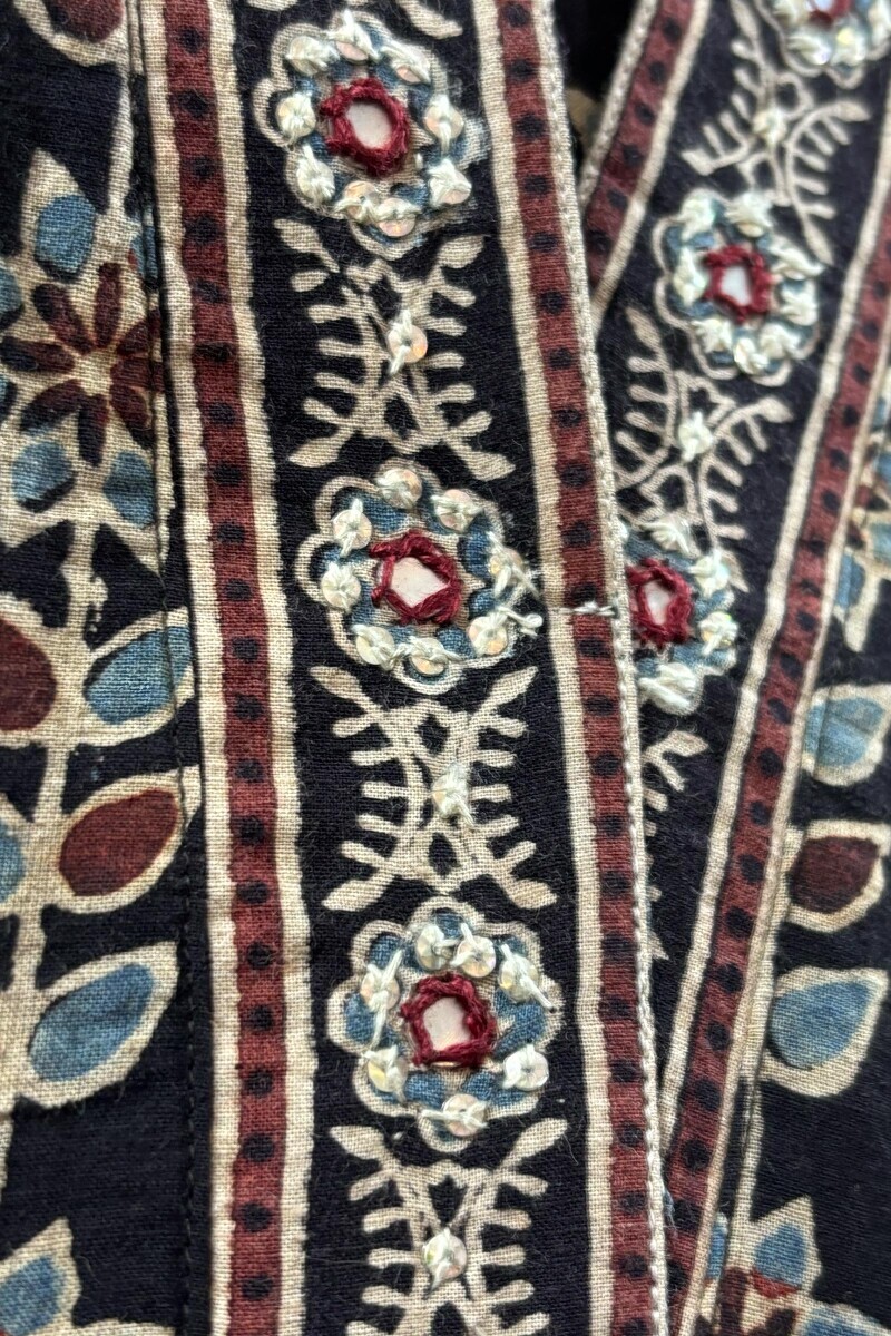 Ajrak Hand Block-Printed Cotton Top