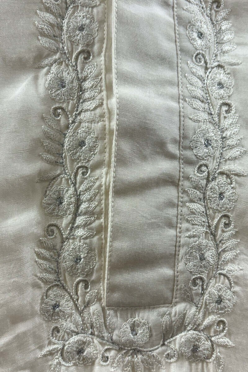 White Handcrafted Chanderi Kurta