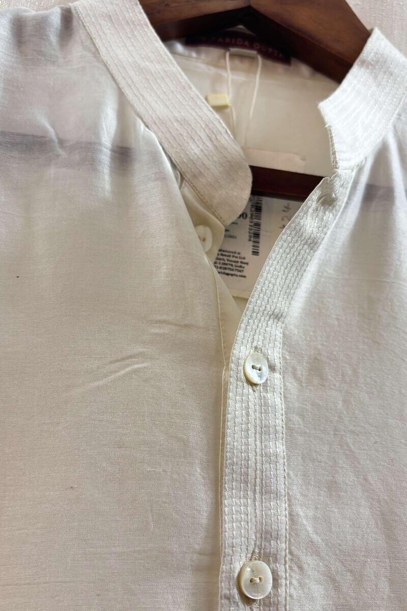 White Handcrafted Chanderi Kurta