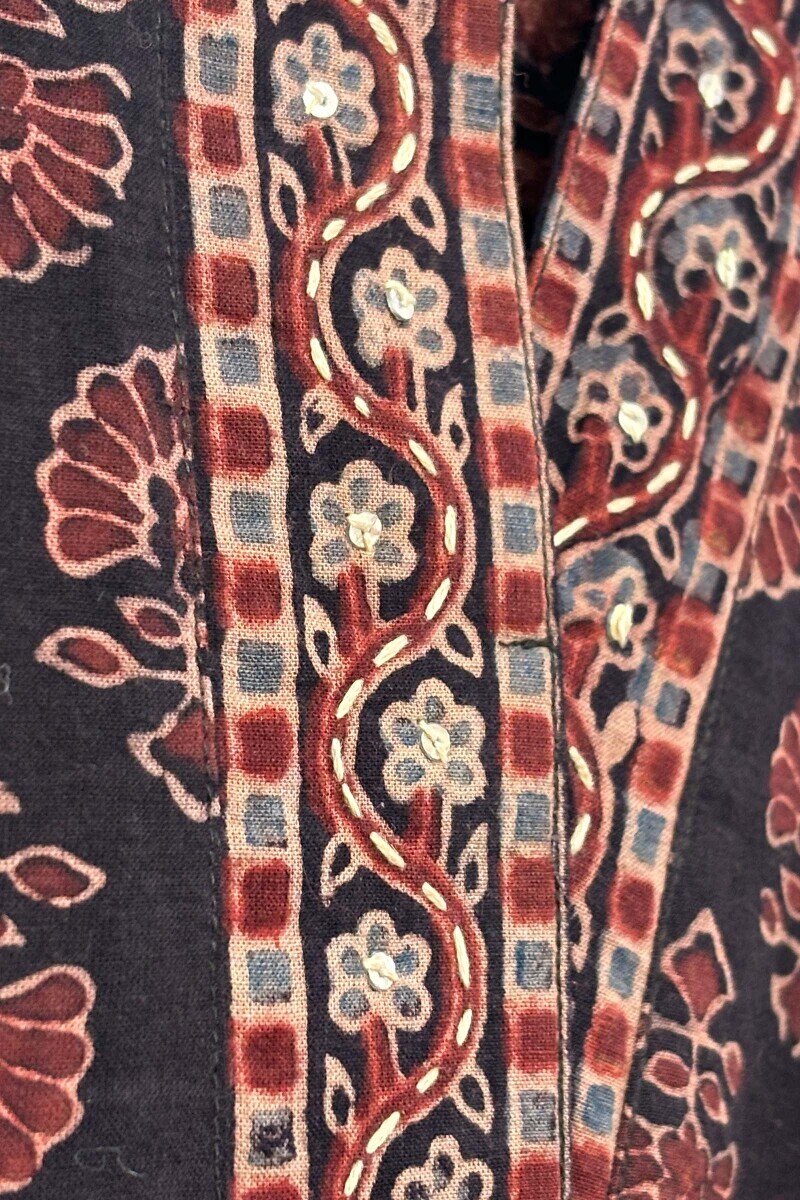 Ajrak Hand Block-Printed Cotton Top