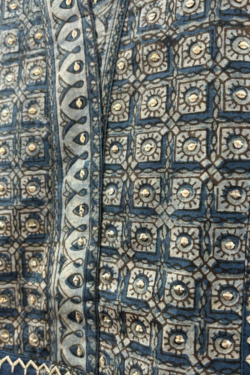 Indigo Hand Block-Printed Kurta