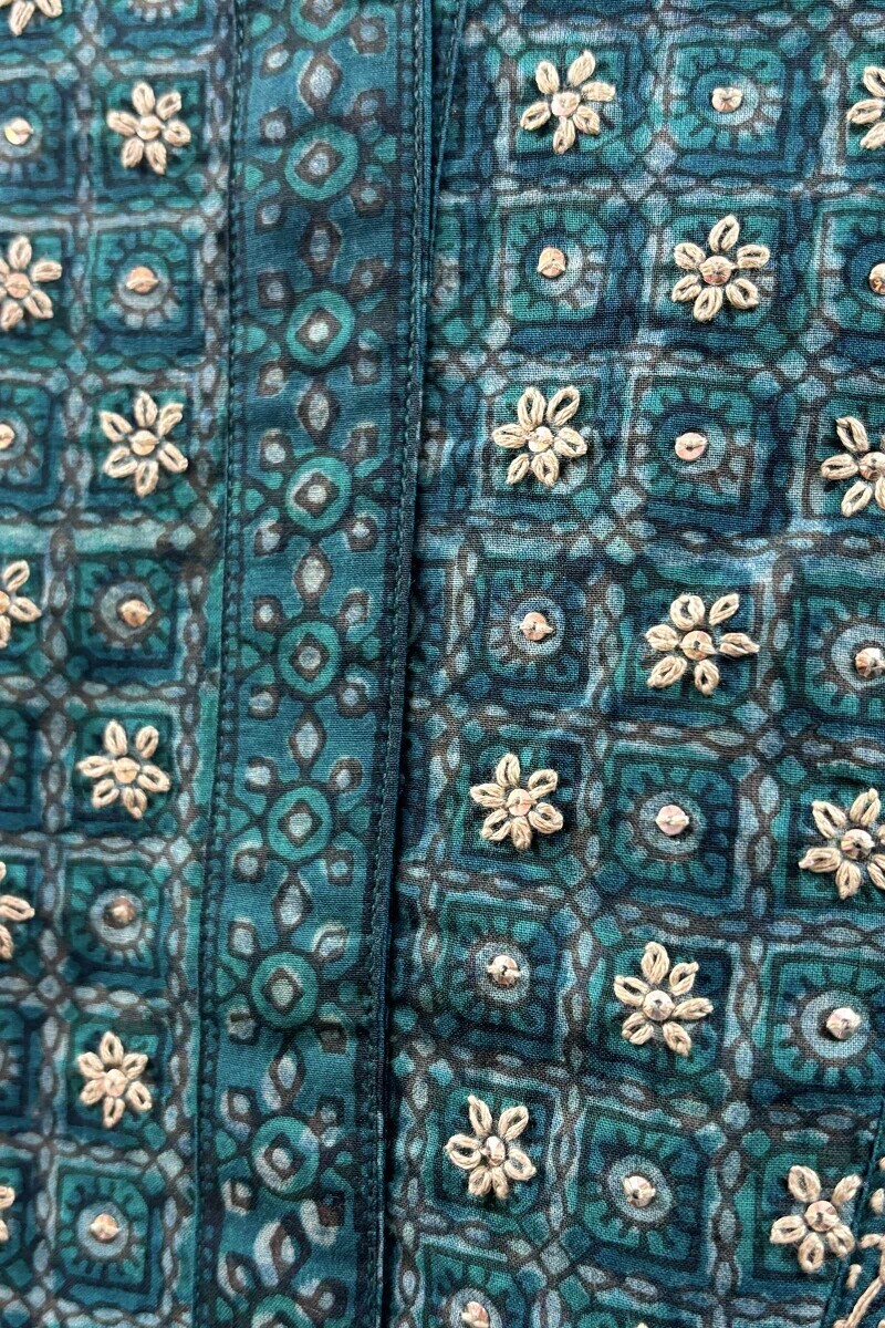 Akola Hand Block-Printed Straight Cotton Kurta