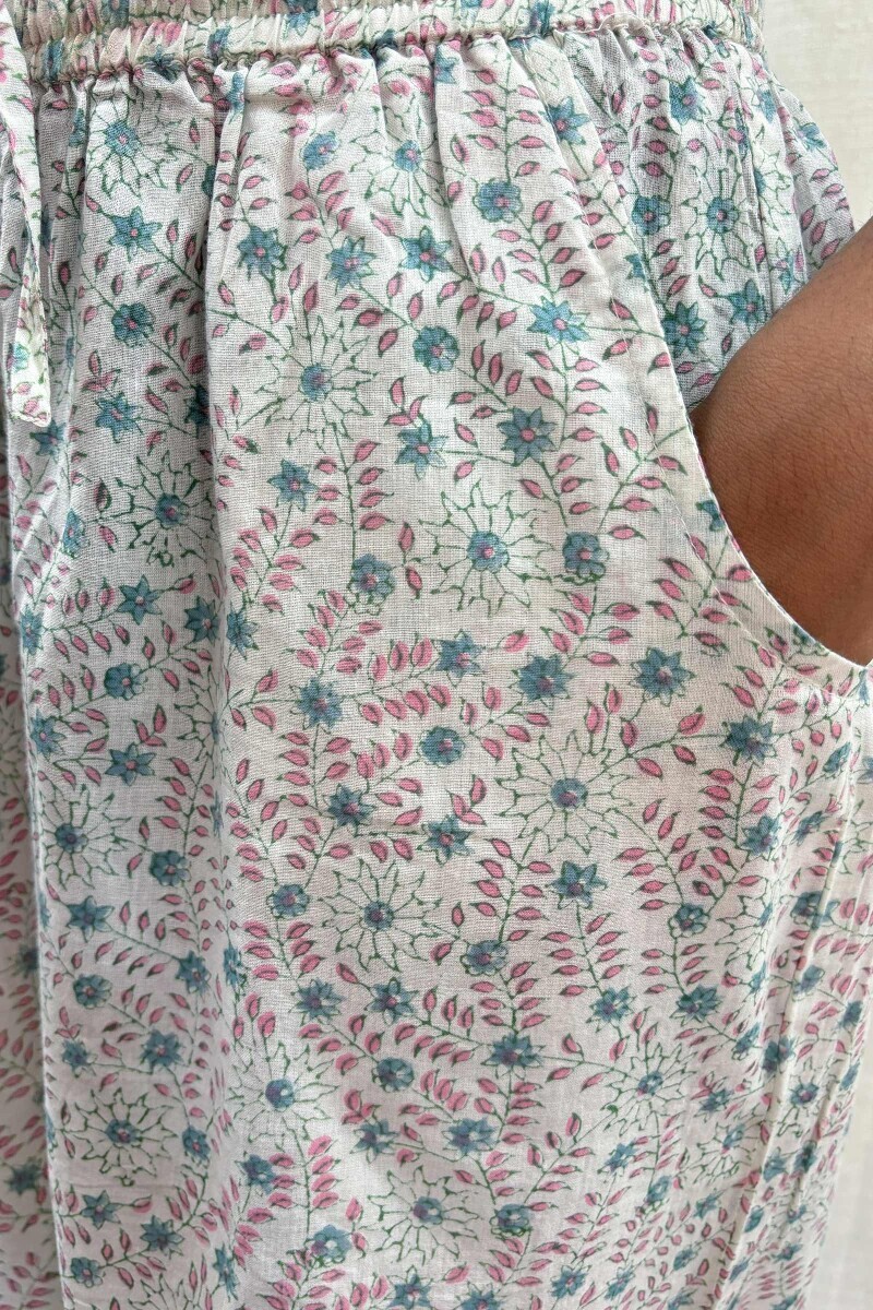 White Hand Block-Printed Farsi