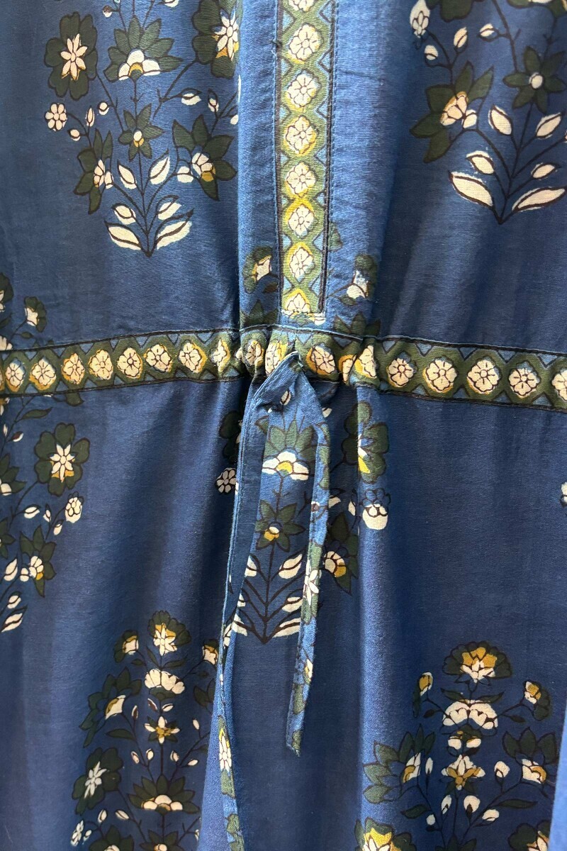 Blue Hand Block-Printed Kaftan