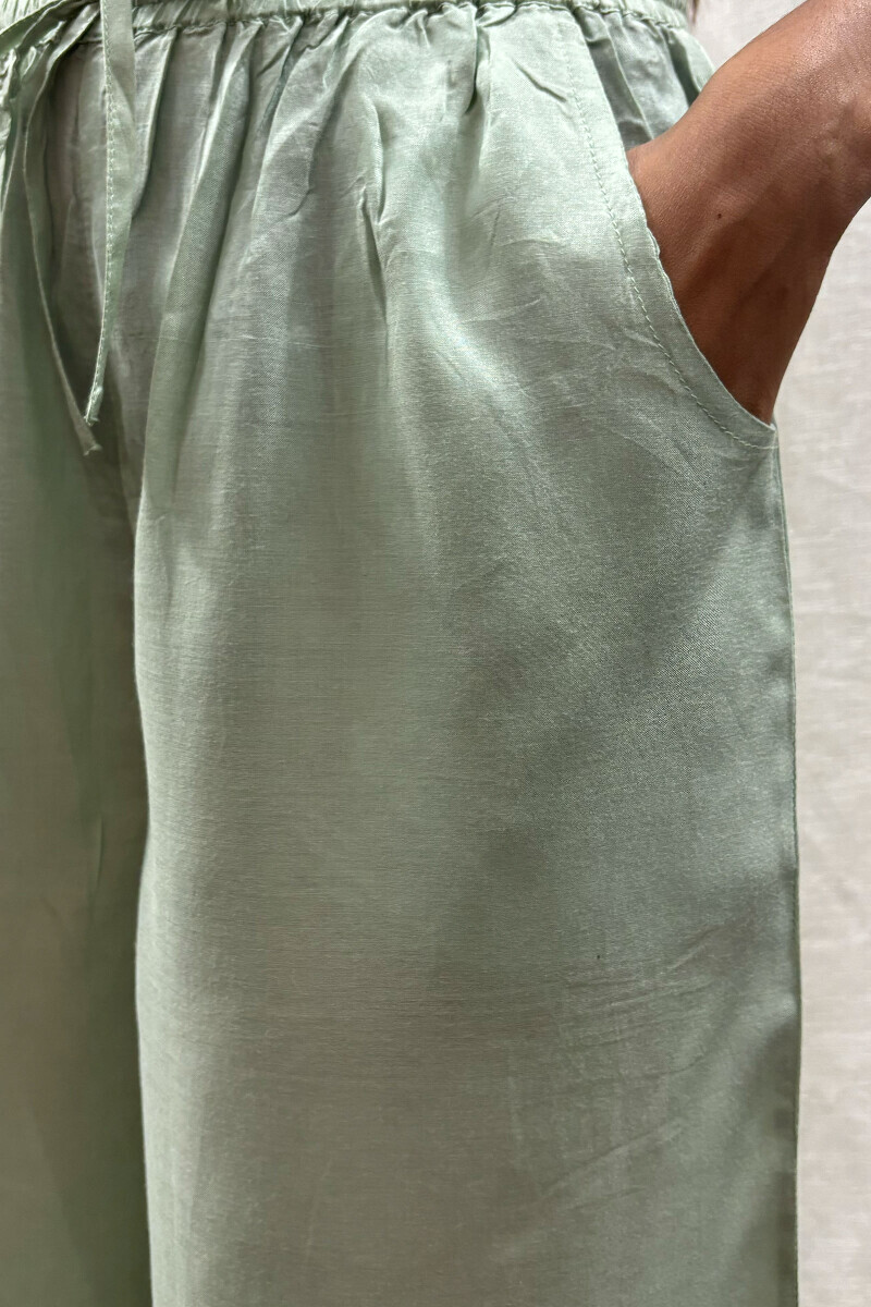 Mint Green Handcrafted Modal Palazzo