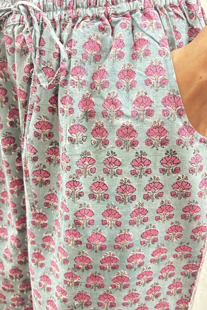 Pink Hand Block-Printed Modal Farsi