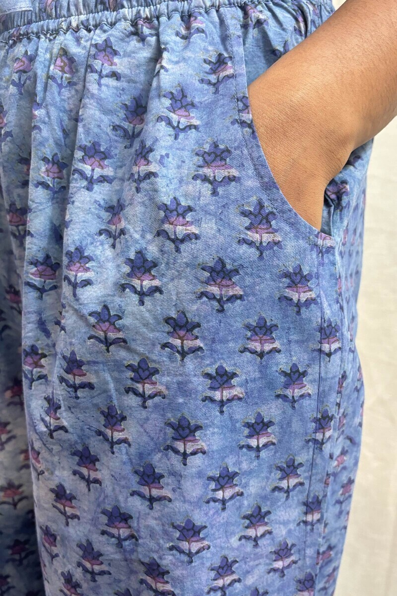 Purple Hand Block-Printed Farsi