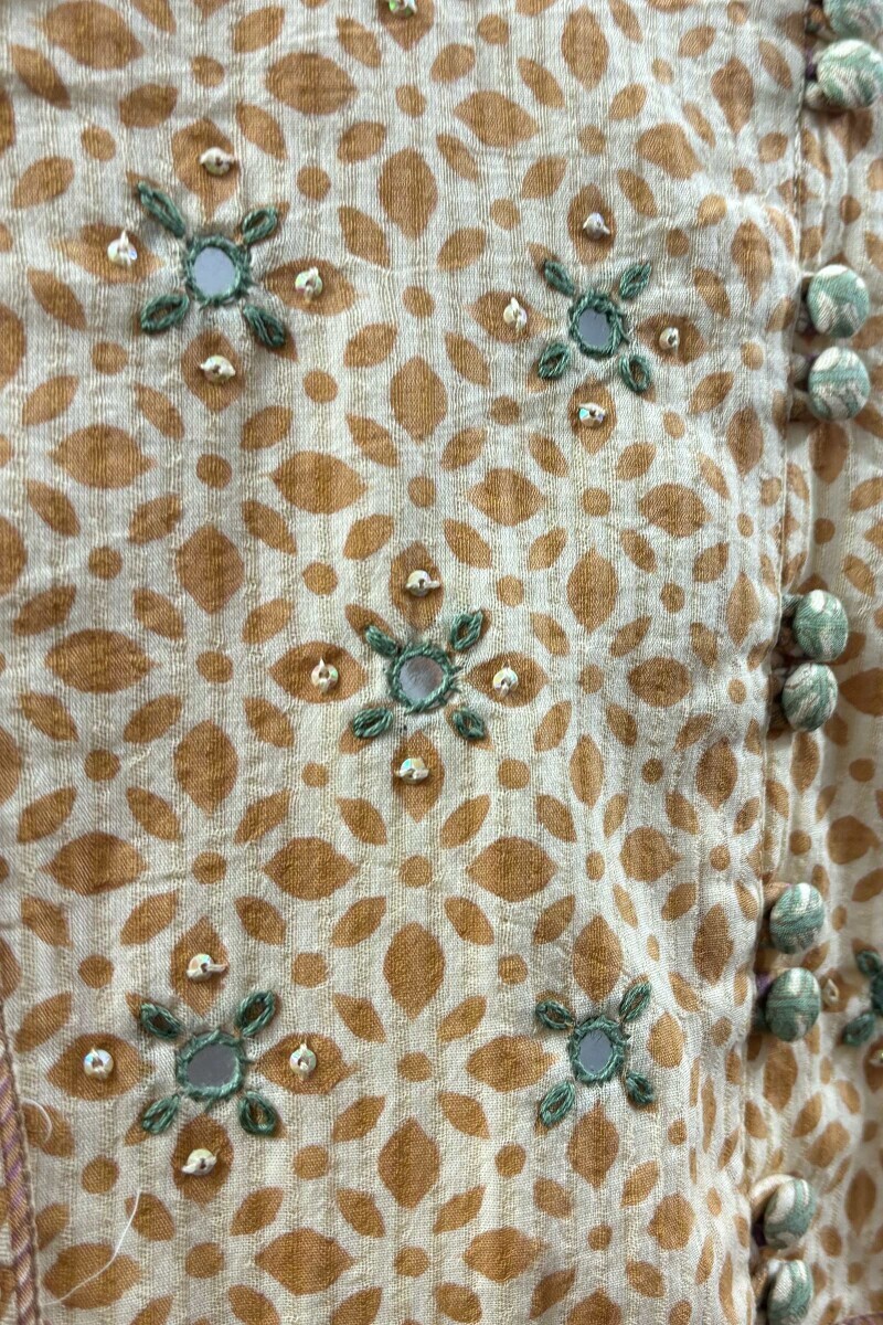 Beige Straight Sanganeri Kurta