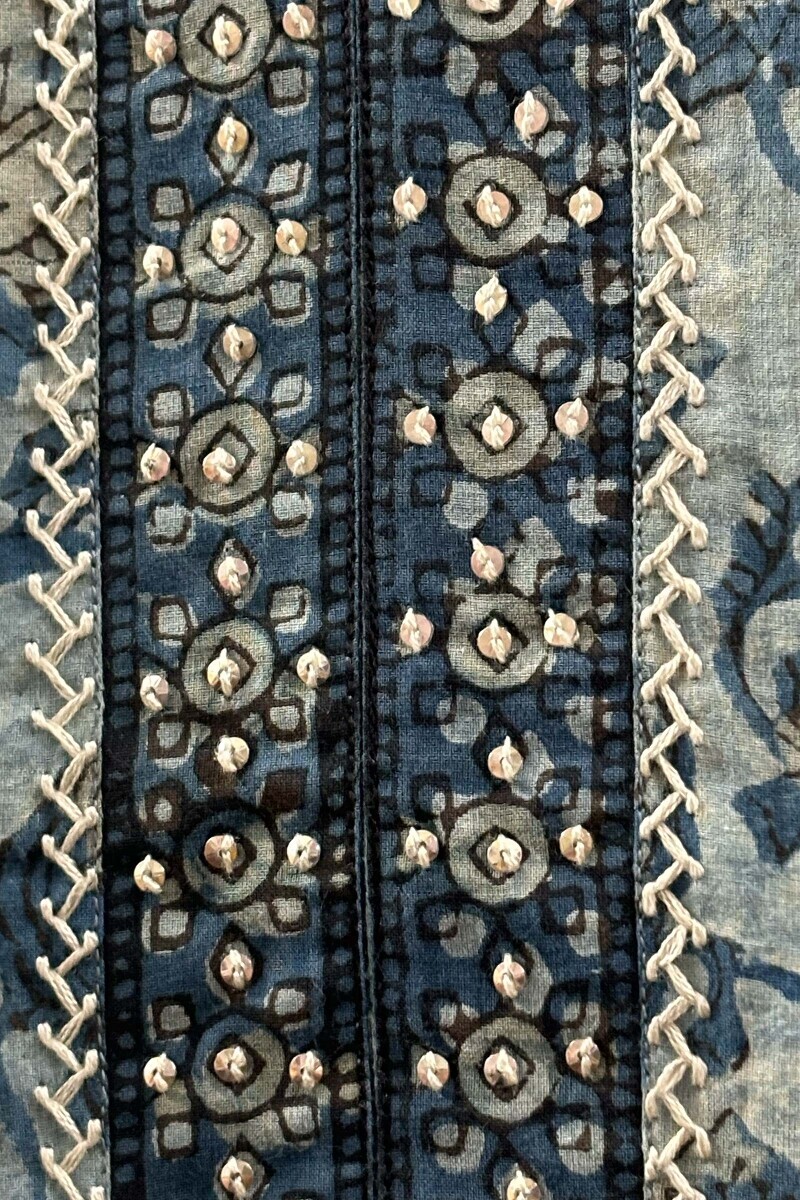 Blue Hand Block-Printed Kurta