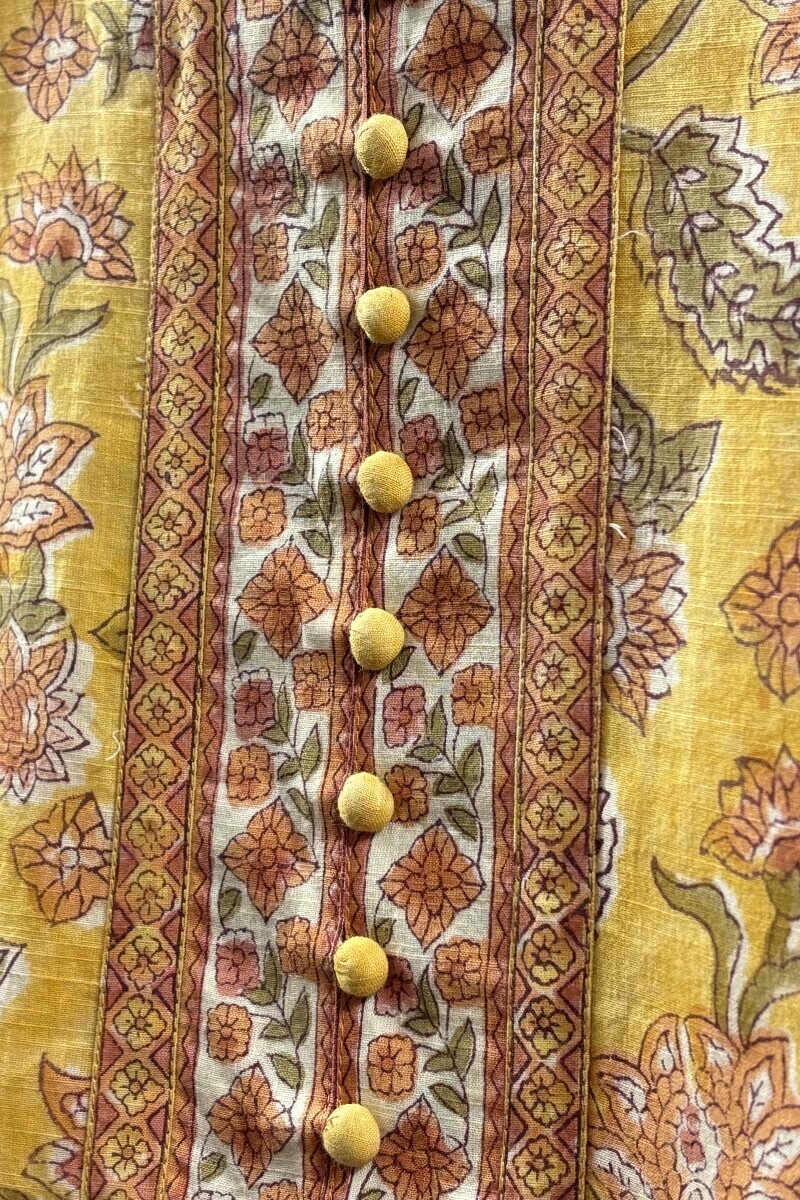 Yellow Hand Block-Printed Top