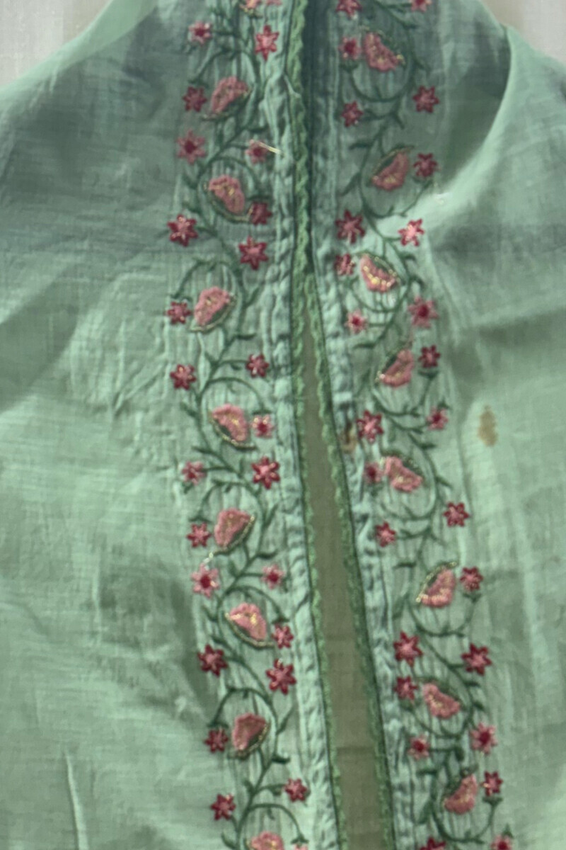 Green Handcrafted Cotton Silk Dupatta