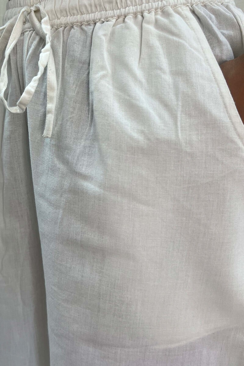 White Handcrafted Cotton Straight Farsi