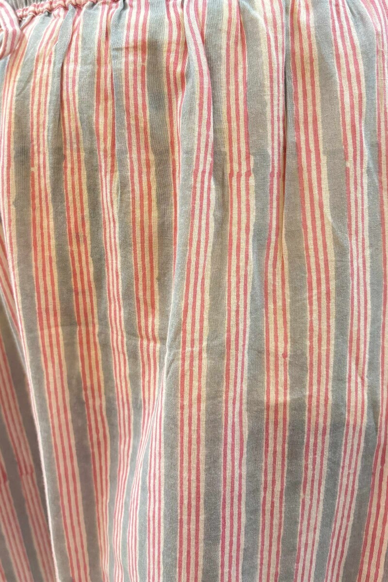 Grey Hand Block-Printed Cotton Straight Farsi