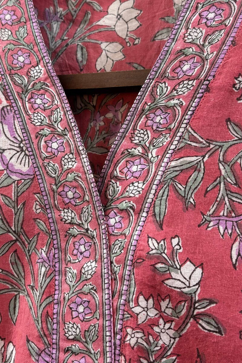 Pink Hand Block-Printed Cotton Top