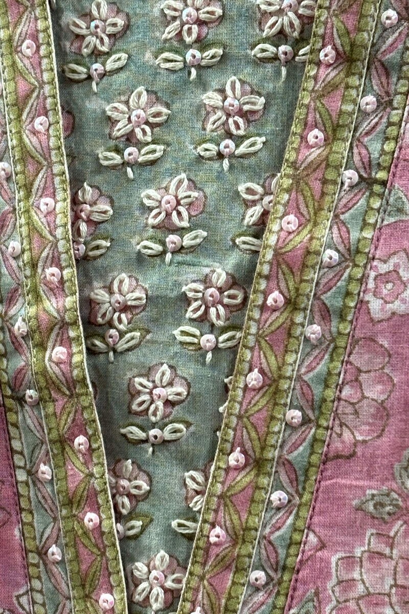 Pink Hand Block-Printed Straight Cotton Kurta
