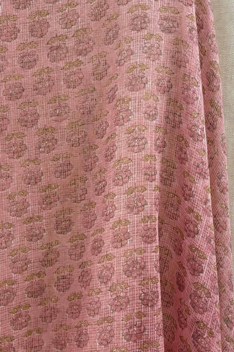 Pink Hand Block-Printed Kota Dupatta
