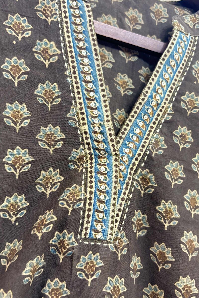 Ajrak Hand Block-Printed Cotton Top