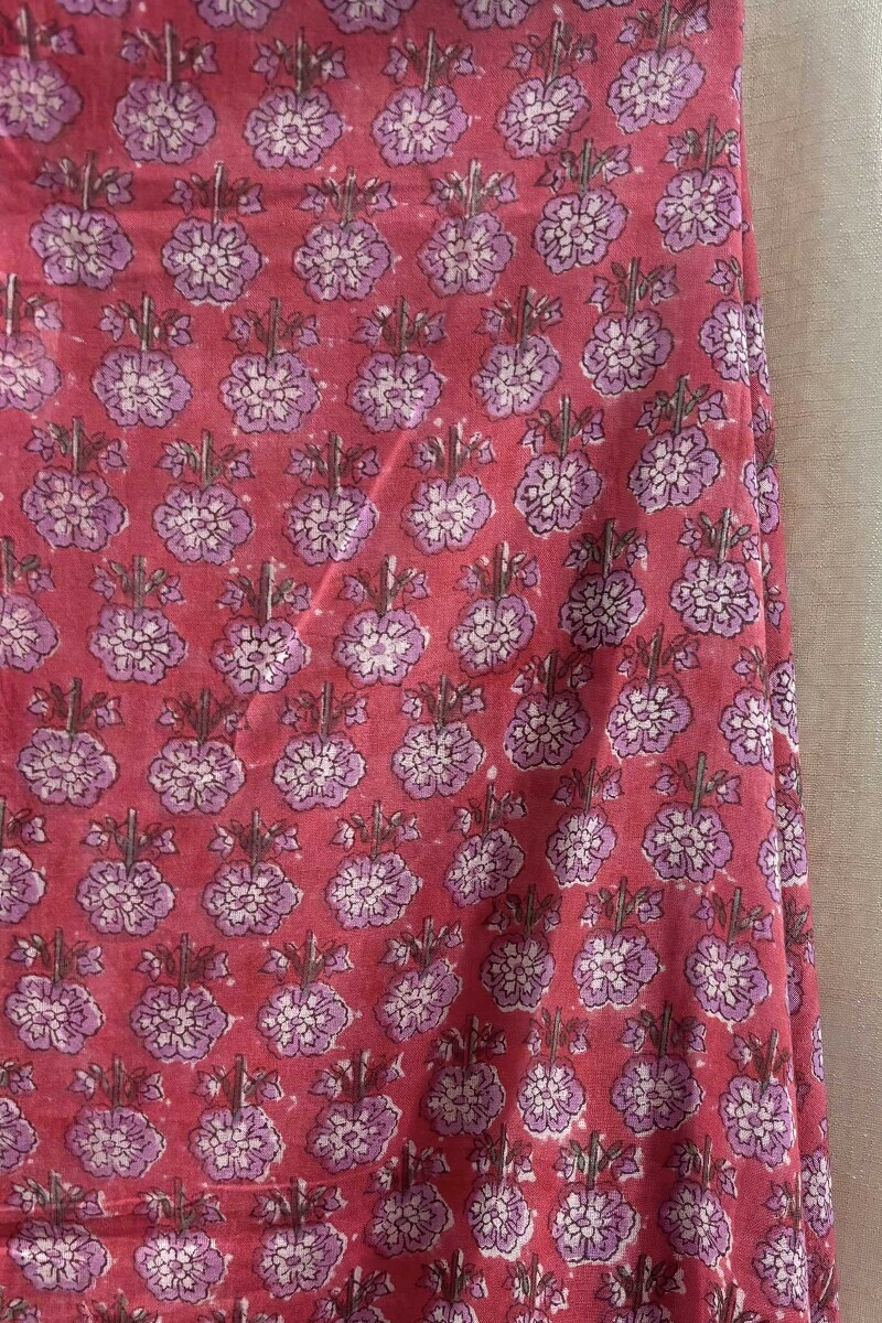 Pink Hand Block-Printed Dupatta