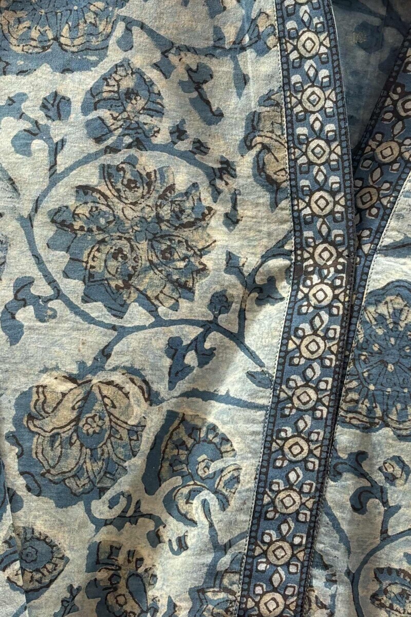 Blue Hand Block-Printed Cotton Top
