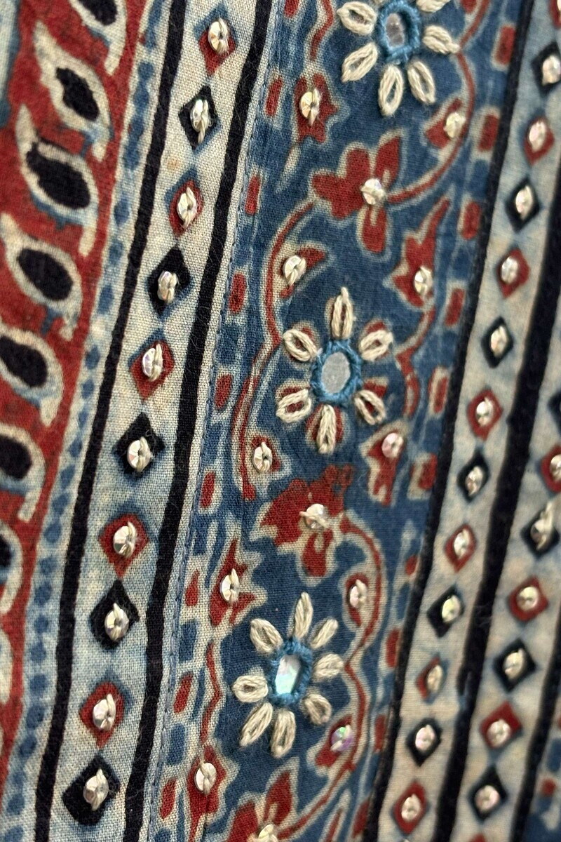 Ajrak Hand Block-Printed Straight Cotton Kurta