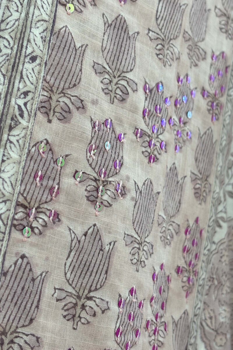 White Hand Block-Printed Kurta