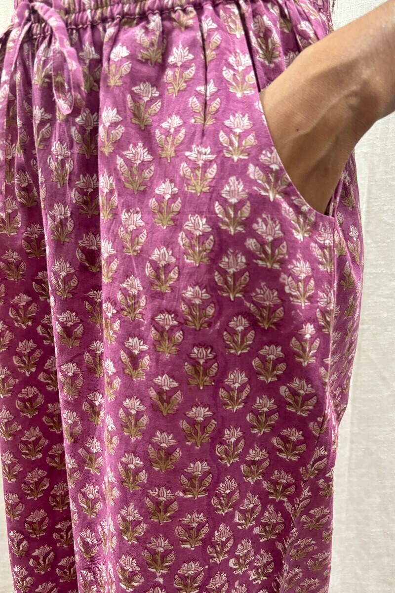 Pink Hand Block-Printed Farsi