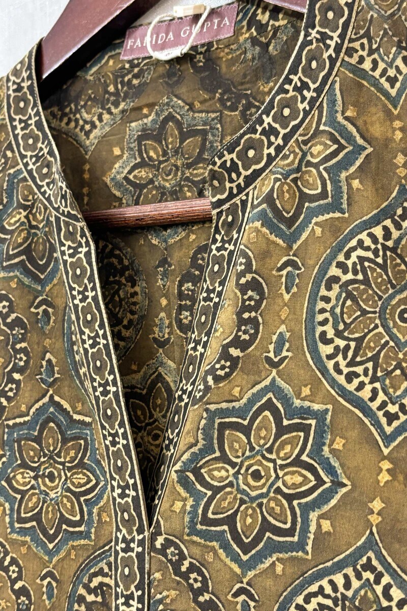 Ajrak Hand Block-Printed Cotton Top