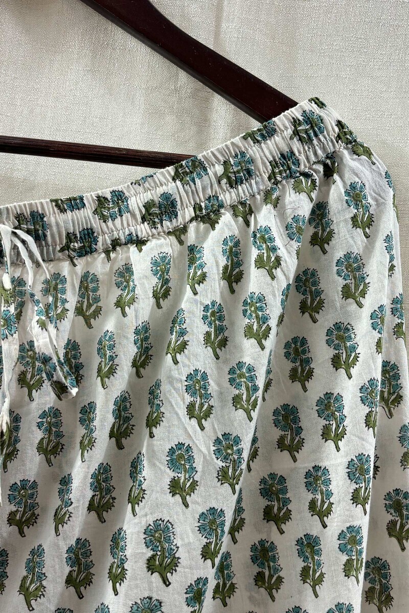 Off-White Hand Block-Printed Cotton Farsi
