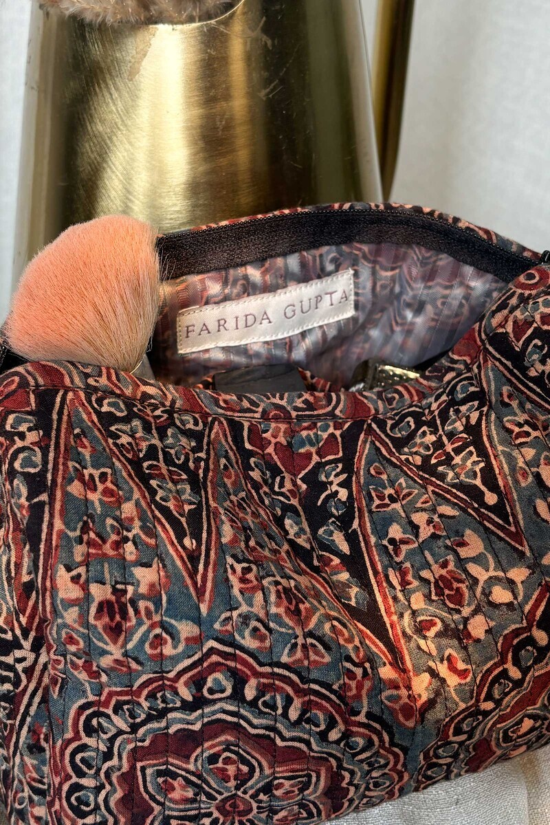 Ajrak Hand Block-Printed Cotton Toiletry Pouch