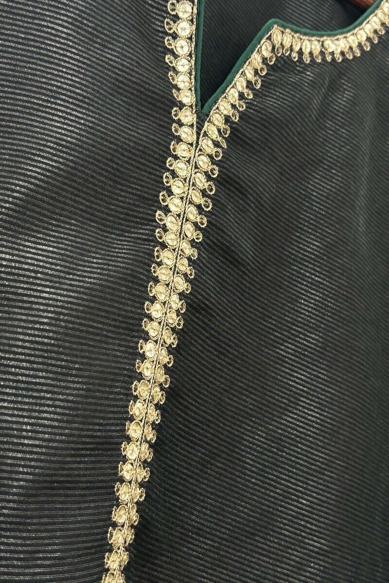 Black Handcrafted Chanderi Top